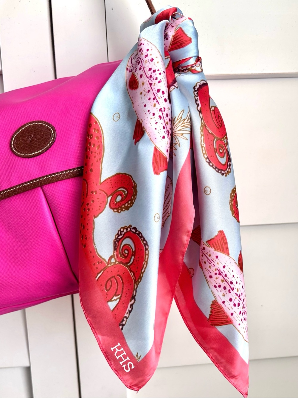 MONOGRAMMED Vibrant Ocean Life Scarf